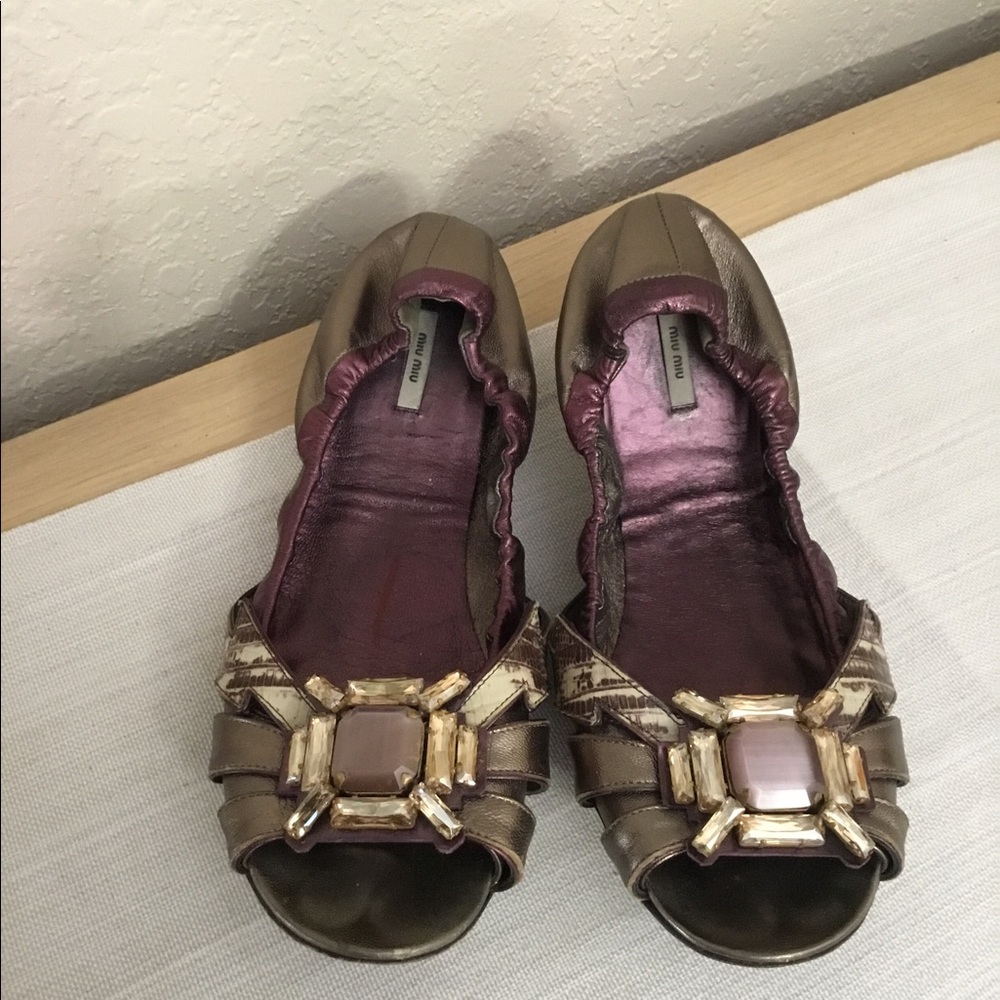 Miu Miu jeweled flats size 39.5/9.5